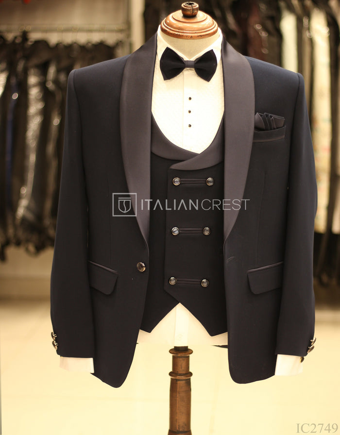 Navy Blue 5pc Wedding Suit