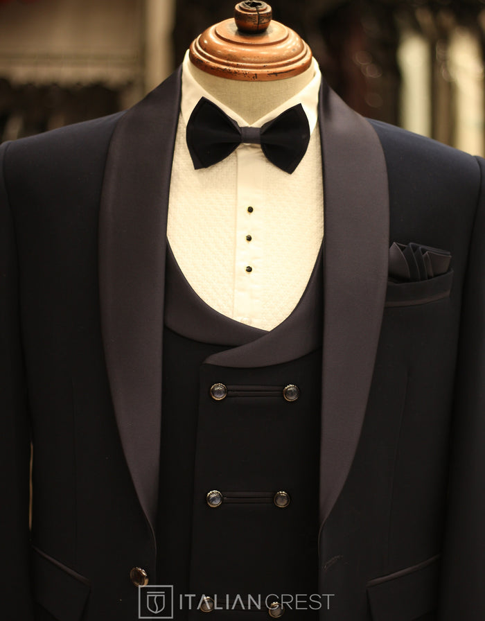 Navy Blue 5pc Wedding Suit