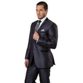 Navy Tone on Tone Shiny 2-PC Slim Fit Suits For Men - Giorgio's Menswear
