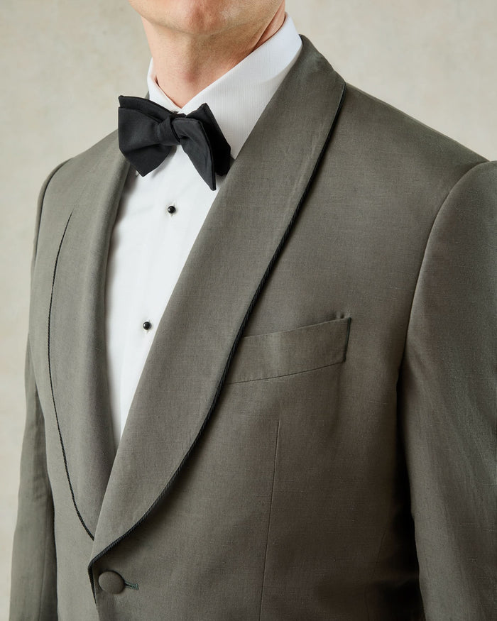 Neumann Linen Silk Evening Jacket Khaki