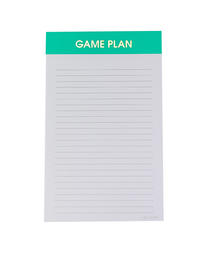 Note Pads - 5 Sayings SALE Chez Gagne One Size Turquoise - Game Plan