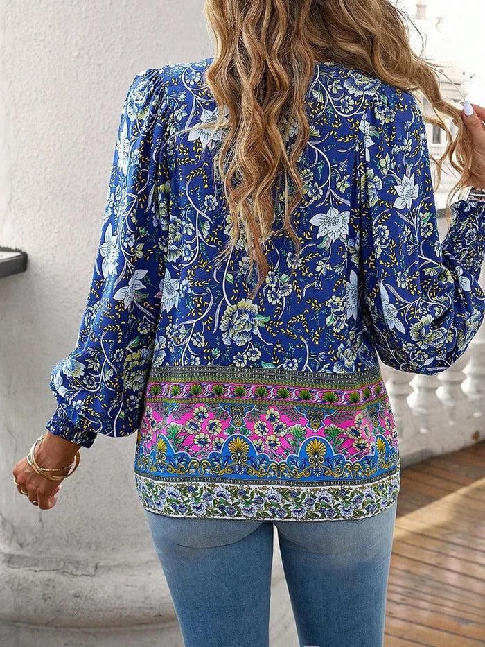 Olivia |  Floral Top Blue