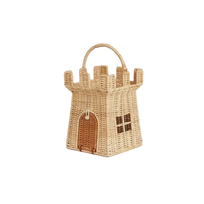 Olli Ella Rattan Castle Bag-Simply Green Baby
