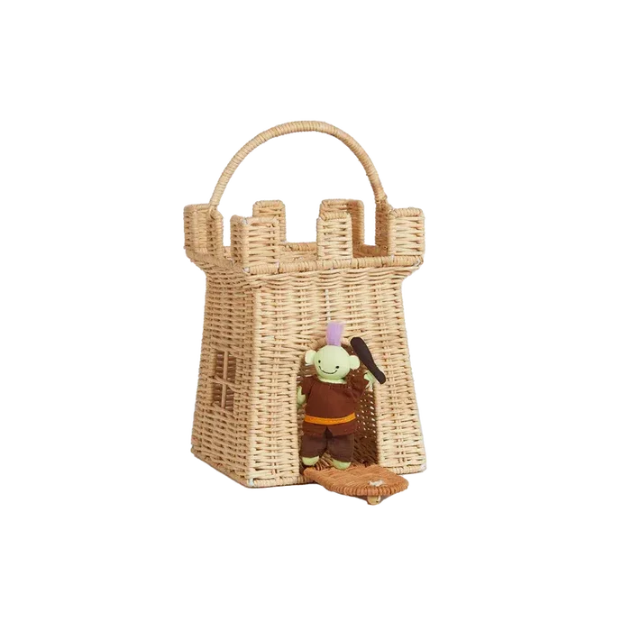 Olli Ella Rattan Castle Bag-Simply Green Baby