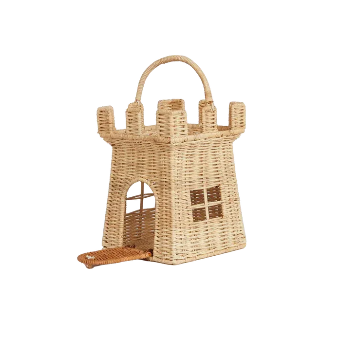 Olli Ella Rattan Castle Bag-Simply Green Baby