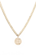One Medallion Signet Necklace - Yellow Gold