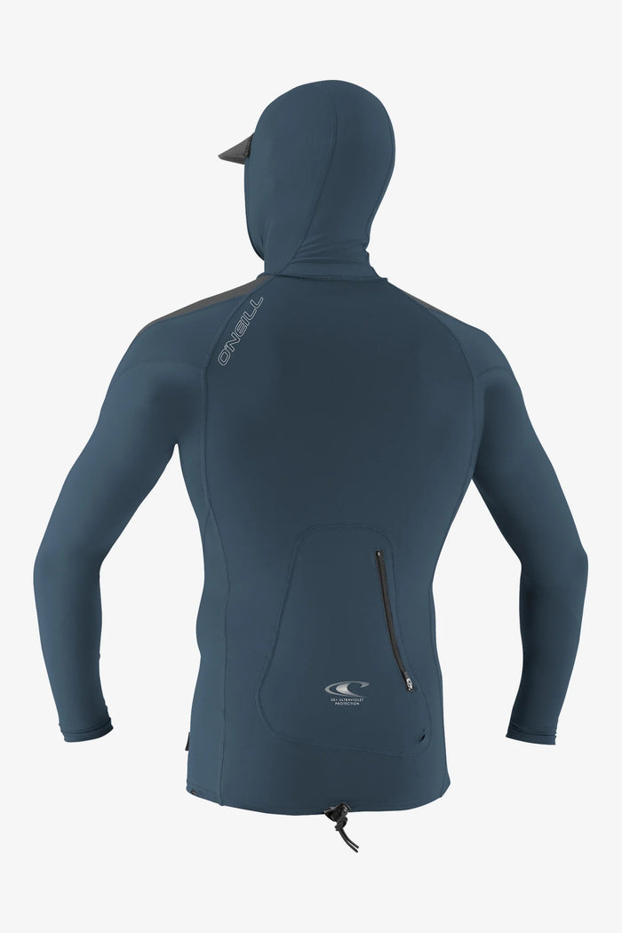 O'Neill Premium O'Zone L/S Rash Guard W/Hood Blue/Smoke