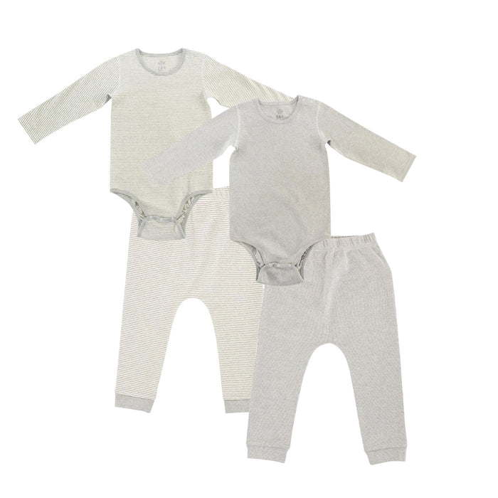 Organic Cotton Basic, Long Sleeve Onesie + Harem Pants Set