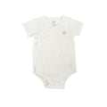 Nest Designs Organic Cotton Ribbed Kimono SS Onesie - White-Simply Green Baby