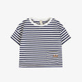 Organic Navy + White Striped Short Sleeve T-Shirt