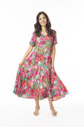 Orientique Flattering Godet Dress