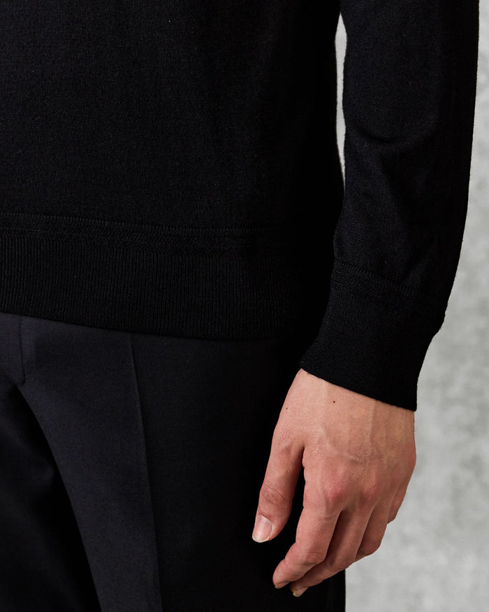 Osborne Merino Wool Silk Cashmere Roll Neck Knit