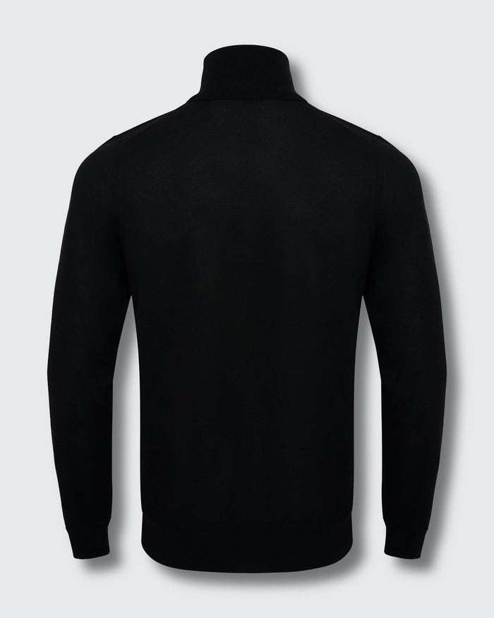 Osborne Merino Wool Silk Cashmere Roll Neck Knit