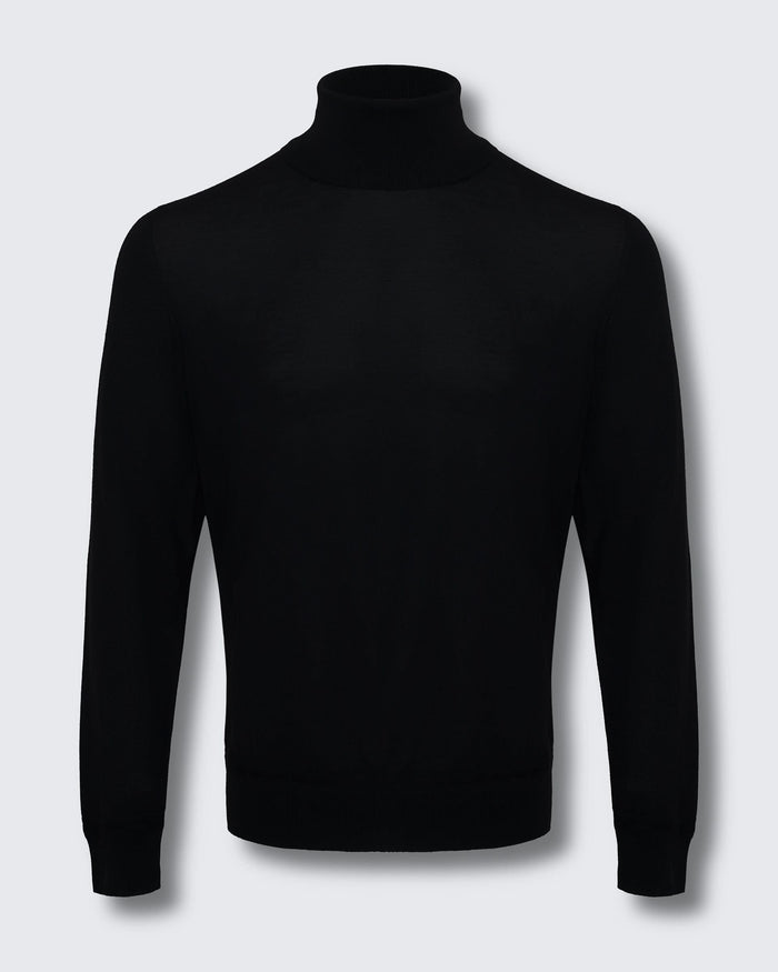 Osborne Merino Wool Silk Cashmere Roll Neck Knit