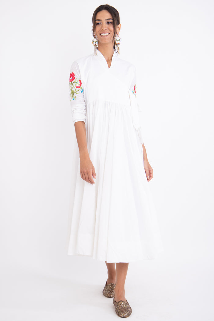 Ouns Cotton White Dress