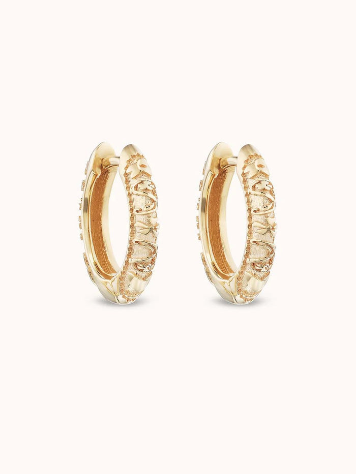 Oval Southwestern Hoops - Yellow Gold