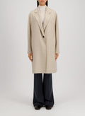 Oversized Coat Flannel Cashmere w/ Loro Piana Fabric - Almond