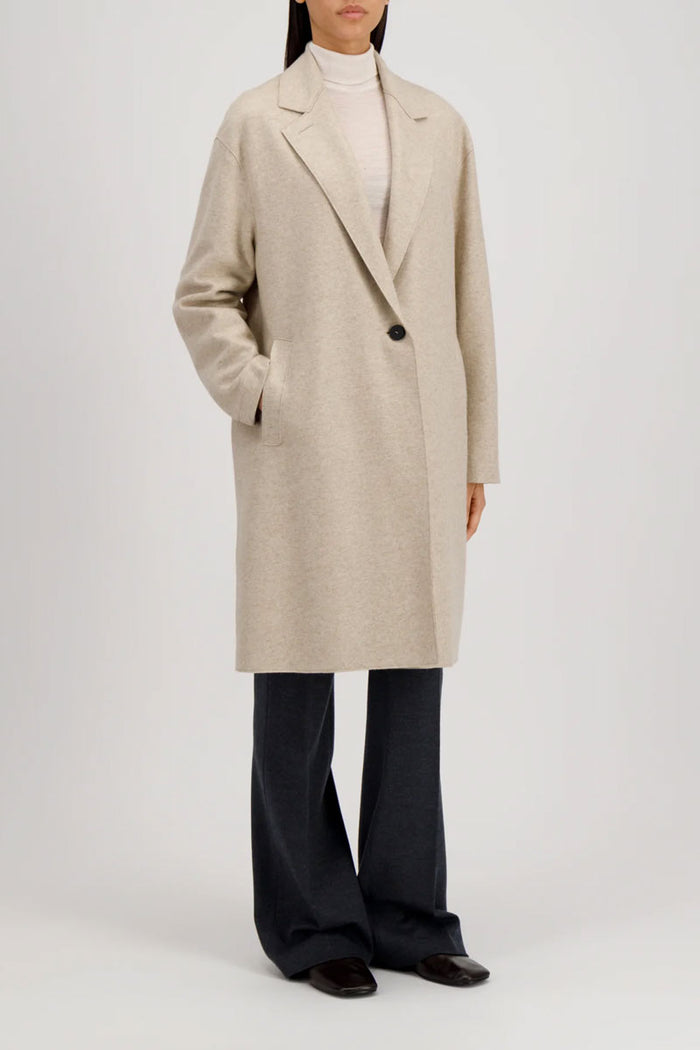 Oversized Coat Flannel Cashmere w/ Loro Piana Fabric - Almond