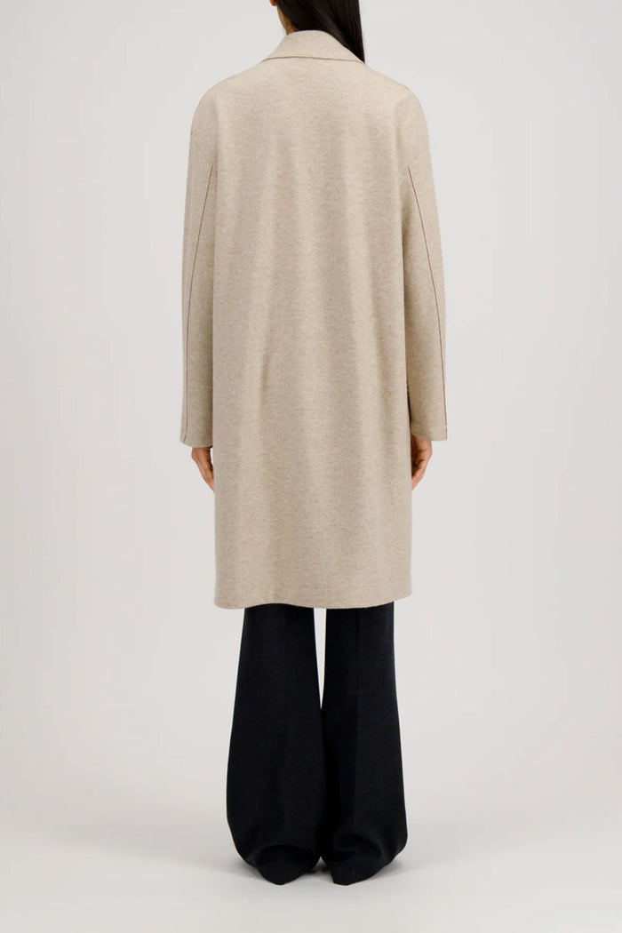 Oversized Coat Flannel Cashmere w/ Loro Piana Fabric - Almond