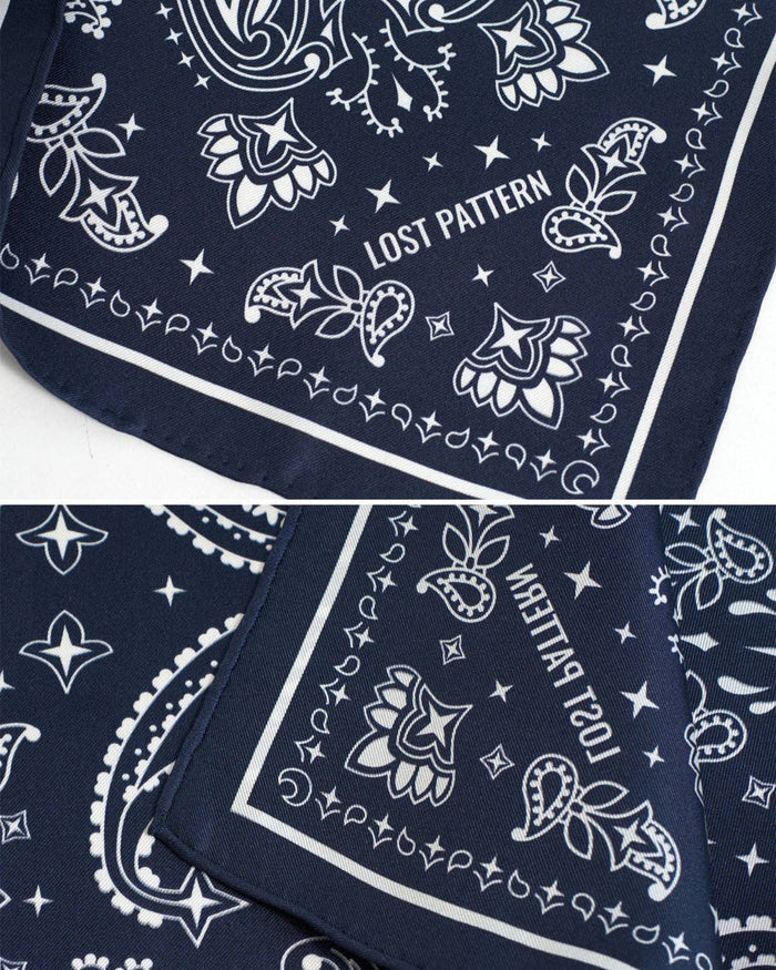 Paisley Silk Bandana Scarf - Midnight Blue