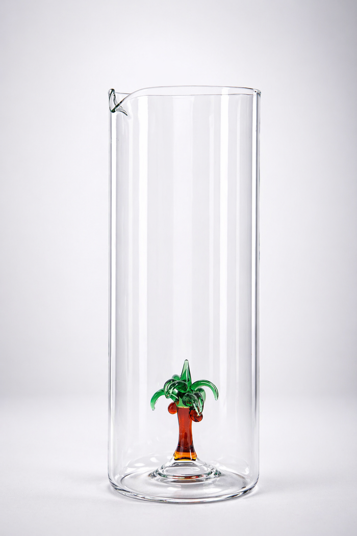 Palm Tree Glass Jug