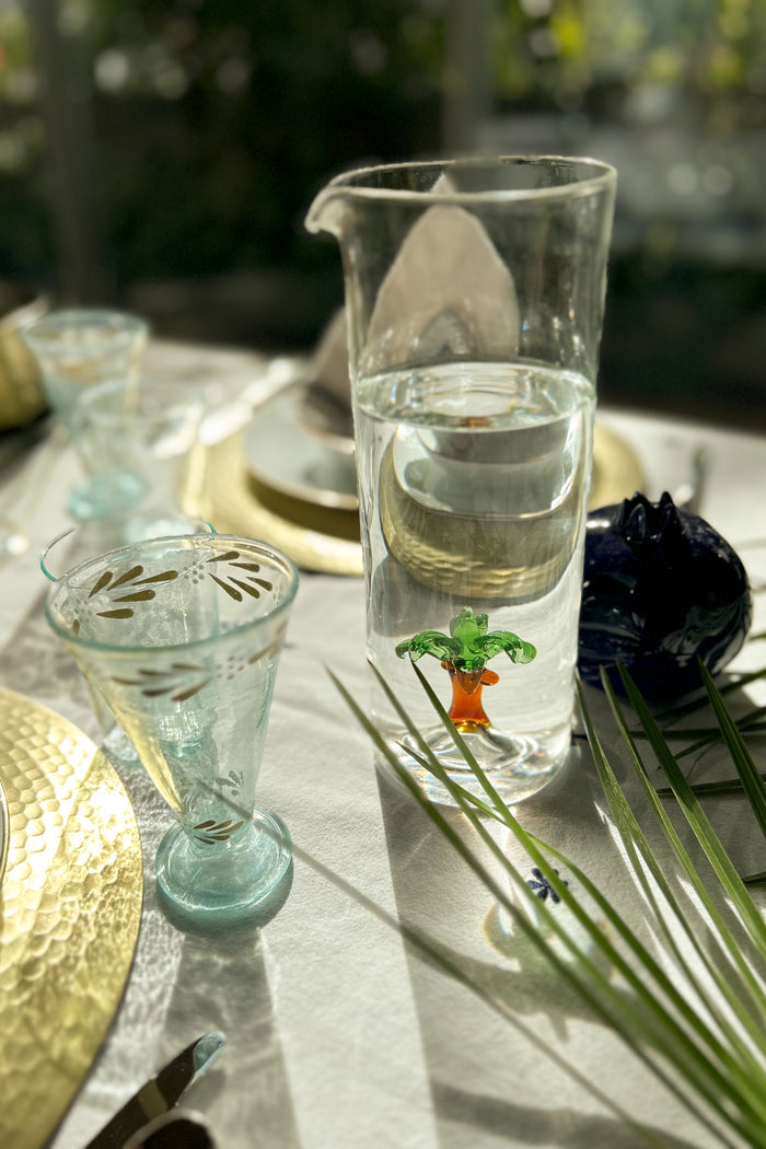Palm Tree Glass Jug