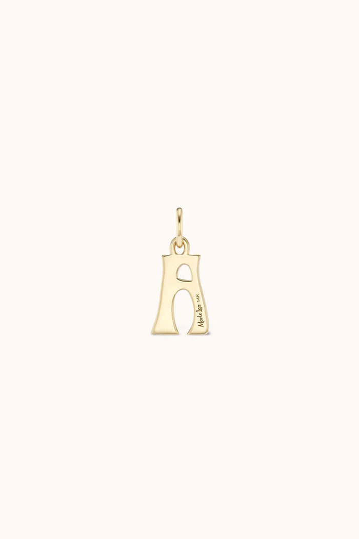 Pave Alphabet Letter Charm - Diamonds Yellow Gold