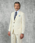 Pearce Cotton Linen Herringbone Suit Jacket White