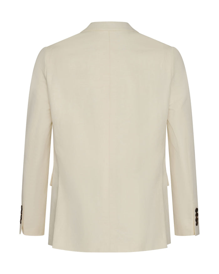 Pearce Cotton Linen Herringbone Suit Jacket White