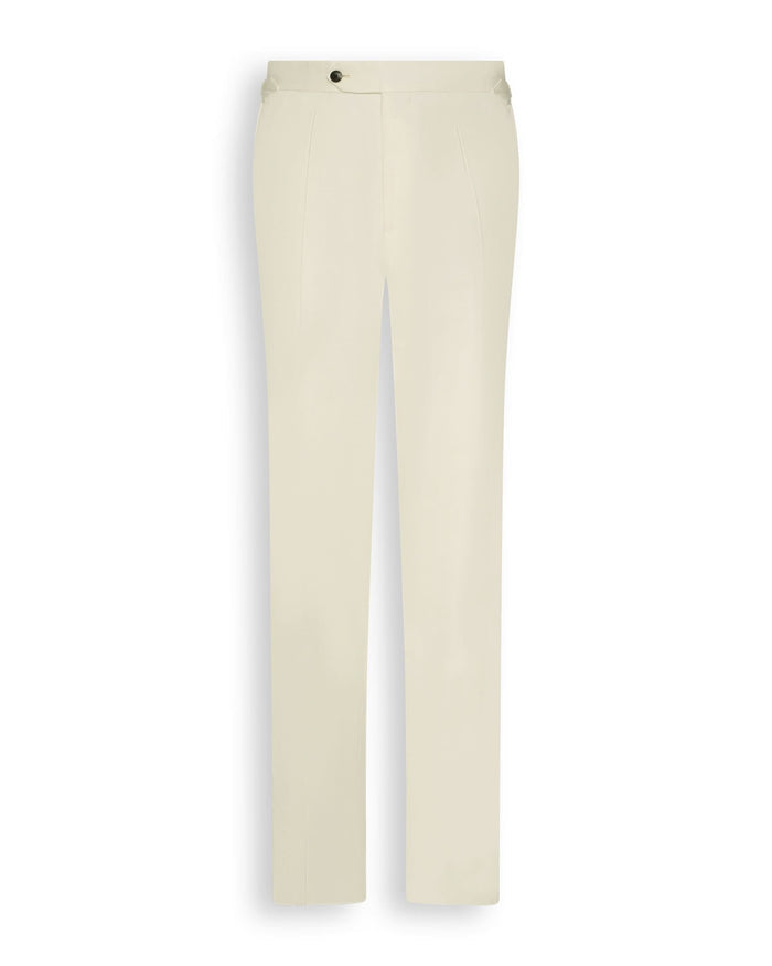 Pearce Cotton Linen Herringbone Suit Trouser White