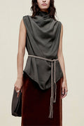 Penny Draped Top - Chrome