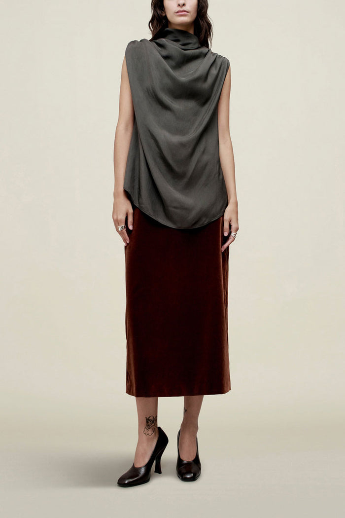 Penny Draped Top - Chrome