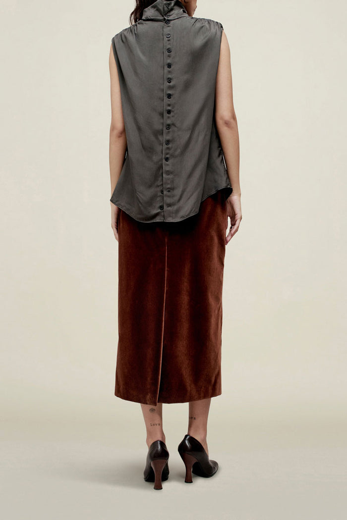 Penny Draped Top - Chrome