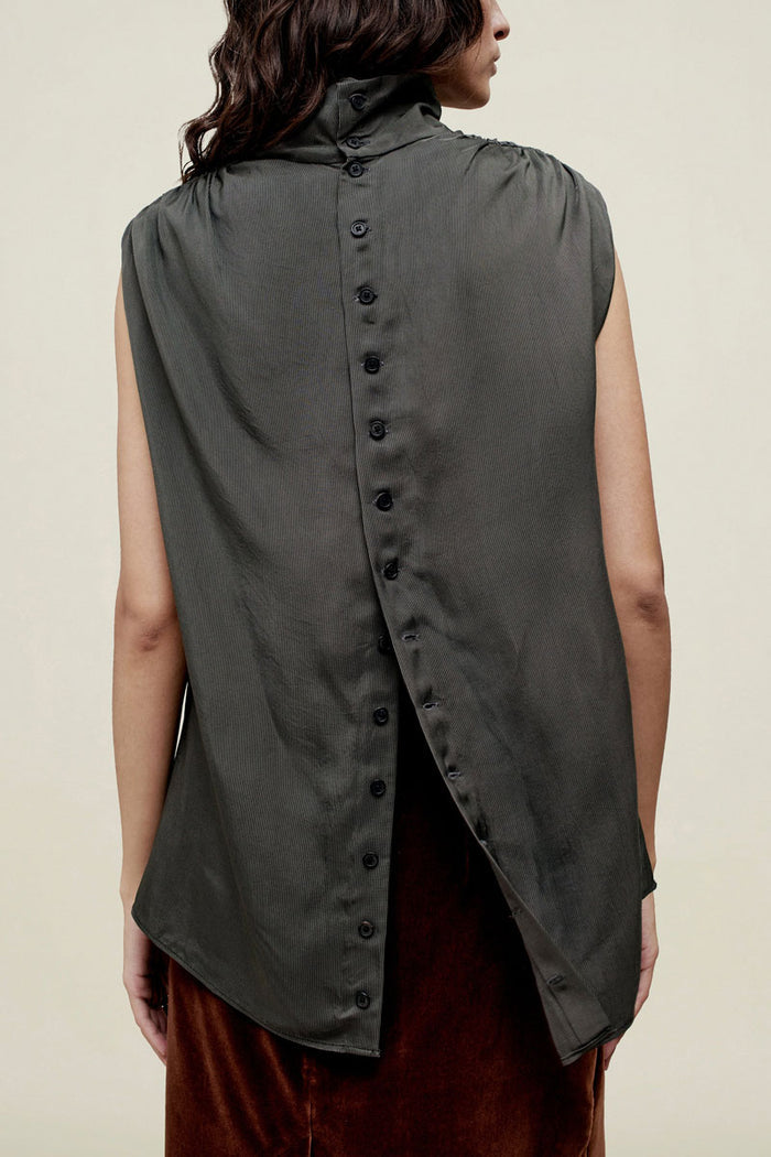 Penny Draped Top - Chrome