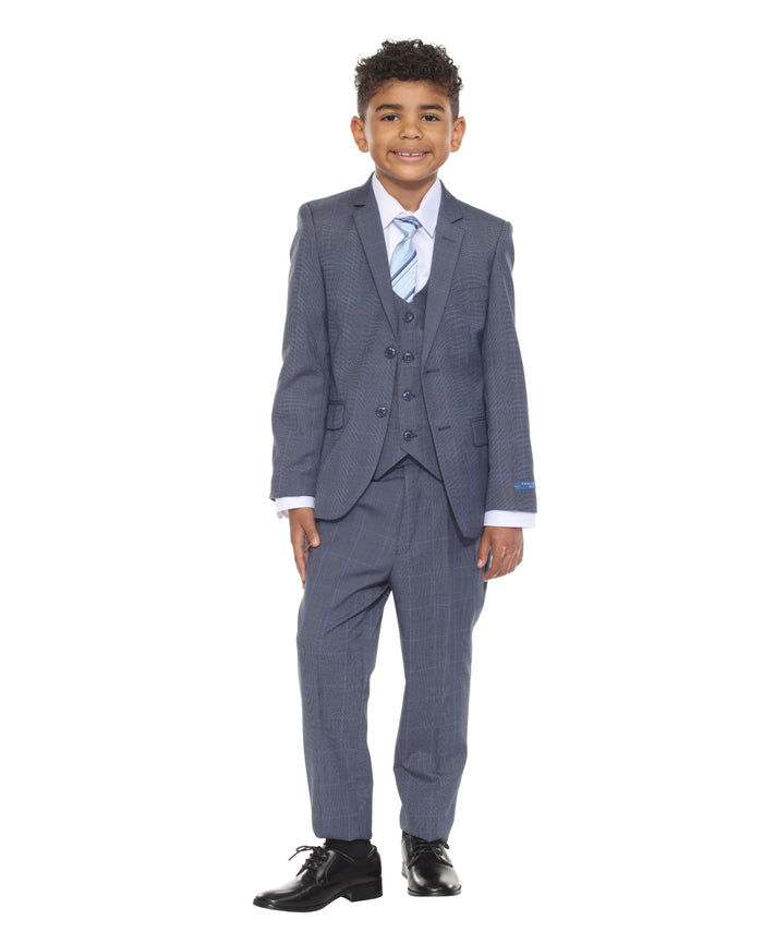 Perry Ellis Boy's 5pc Glenplaid Suit