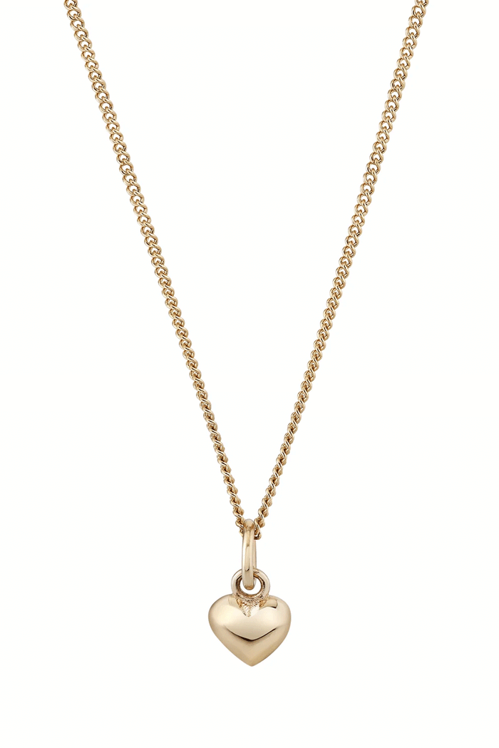 Petite Puffed Heart Charm - 14k Yellow Gold