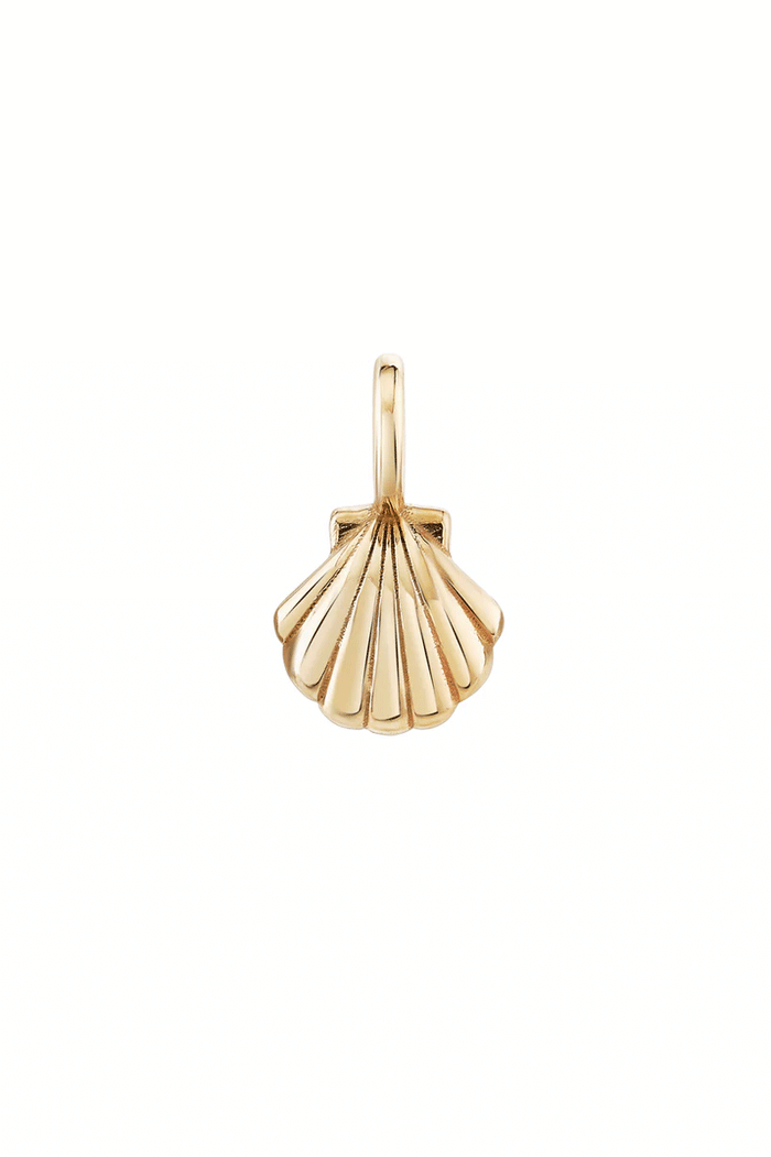 Petite Scallop Shell Charm - 14k Yellow Gold