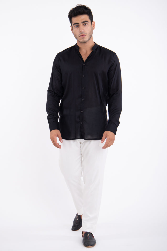 Philippe Cotton Black Shirt