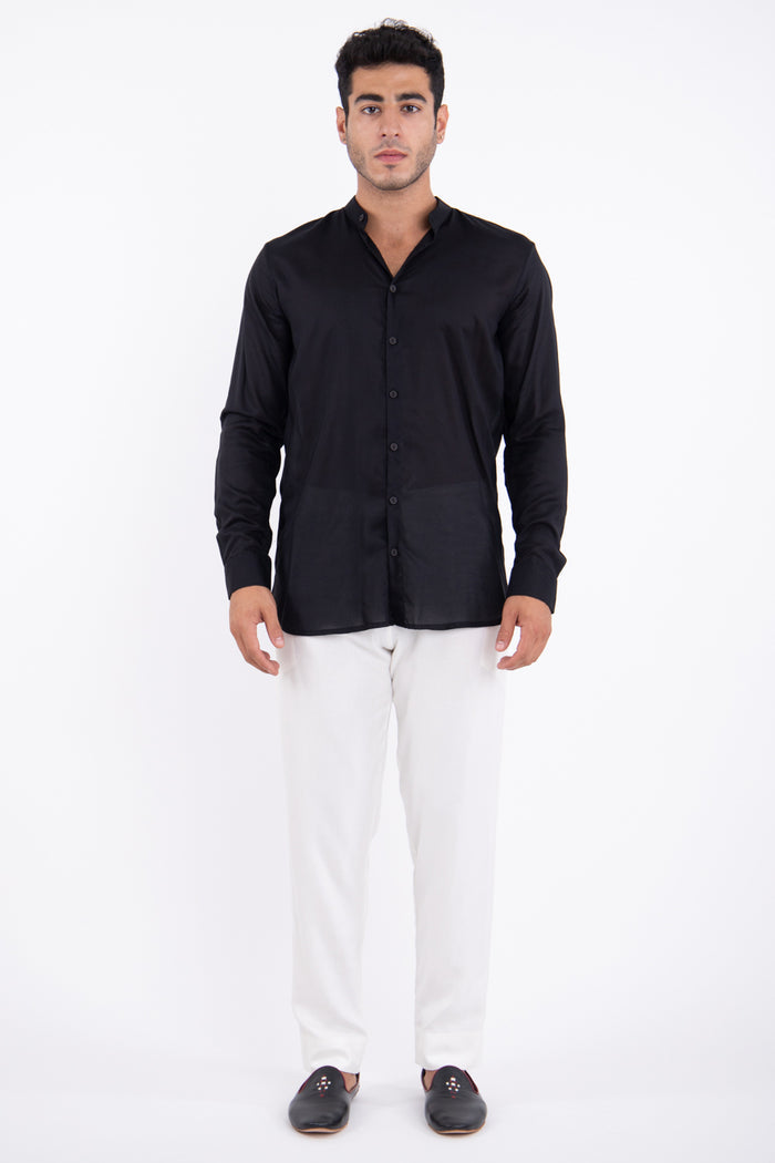 Philippe Cotton Black Shirt