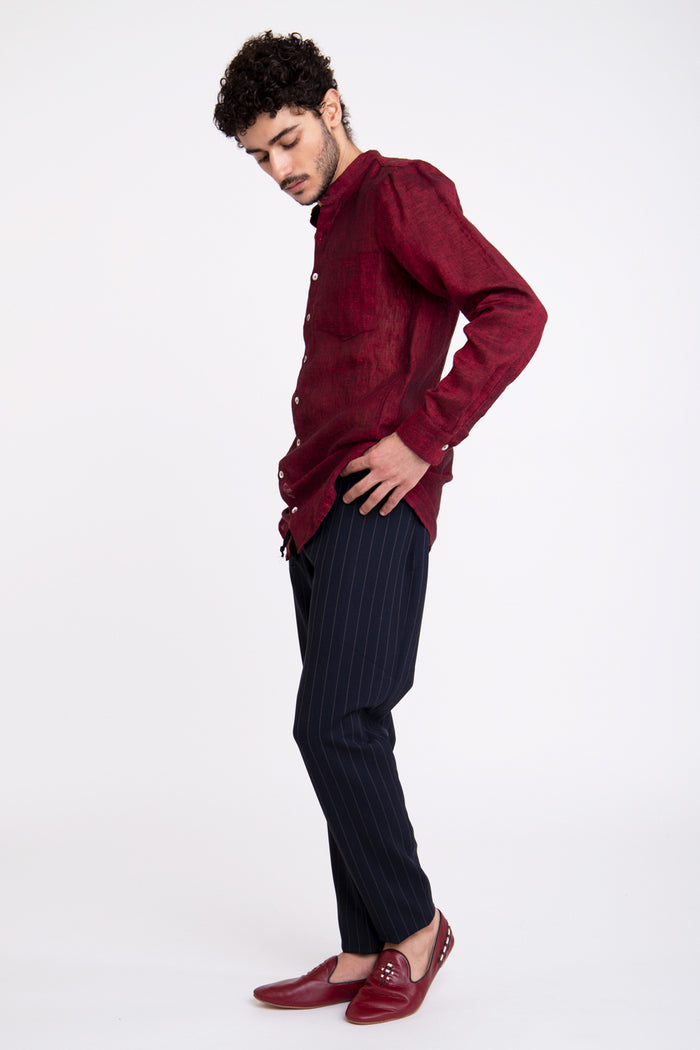 Philippe Linen Burgundy Shirt