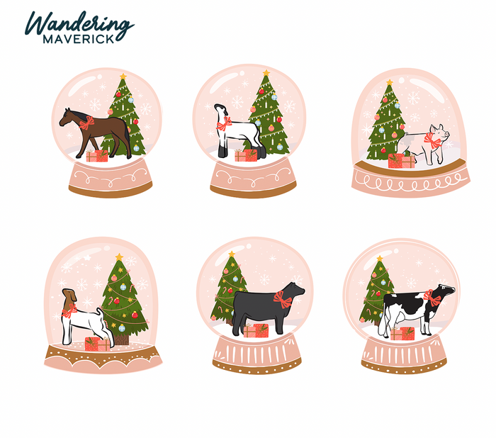 Pink Snow Globe- Choose Your Animals – Infant/Toddler/Youth