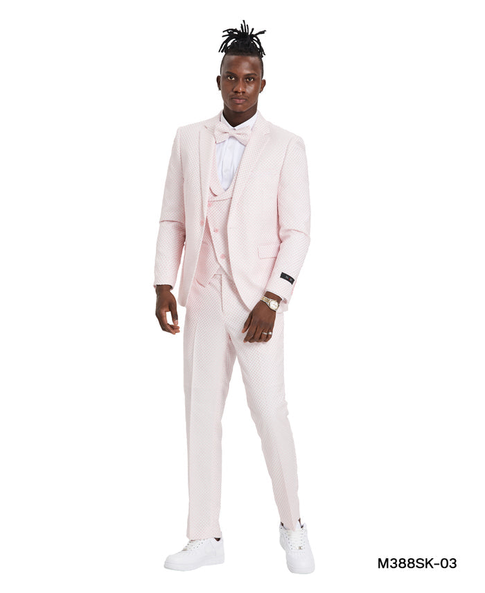 Pink U-Shape Vest Mens-suit - Giorgio's Menswear
