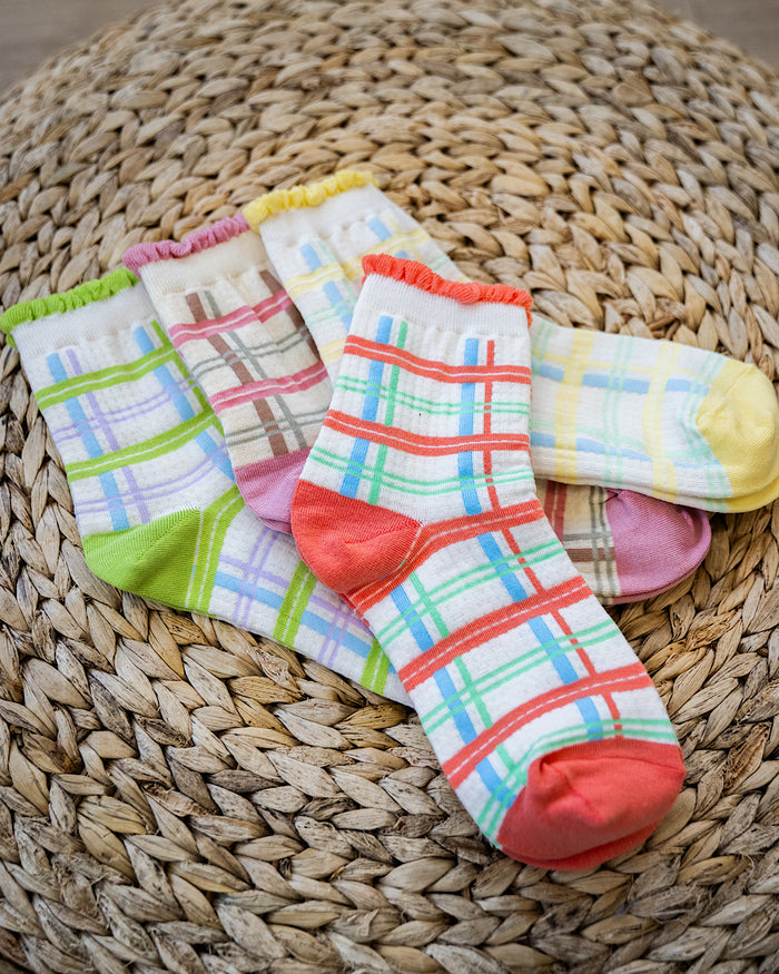 Plaid Ruffle Socks - 4 Options Very J