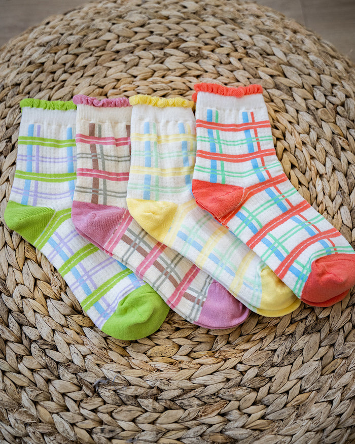 Plaid Ruffle Socks - 4 Options Very J