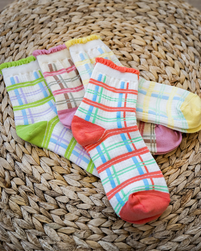 Plaid Ruffle Socks - 4 Options Very J