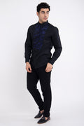 Plastron Embroidered Black Shirt