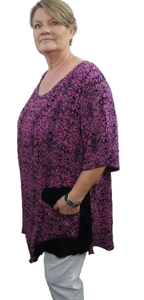 Plusss Crinkle Rayon Pocket Top
