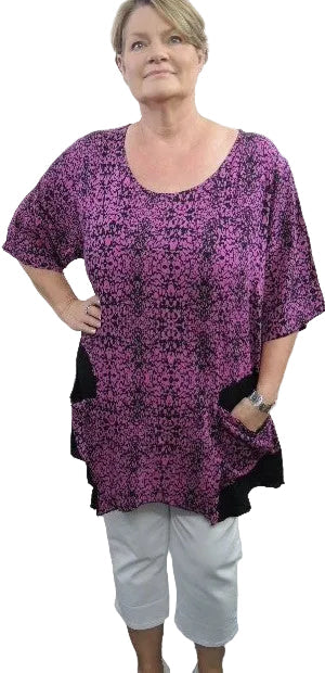 Plusss Crinkle Rayon Pocket Top