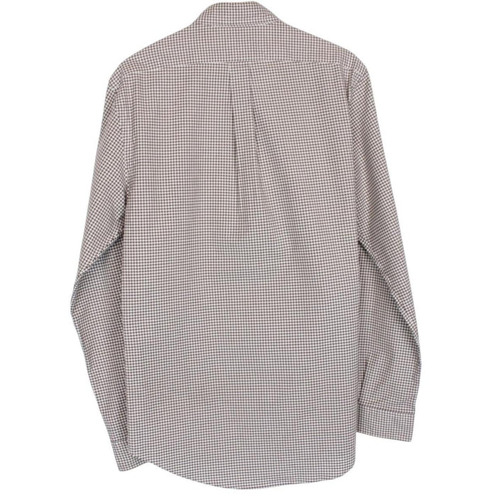Polo Ralph Lauren Brown and White Gingham Check Long Sleeve Cotton Shirt