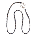 Pom Pom Strap Gold Chain Black Weave
